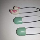 Vtg Green   Duck Diaper Pins X3