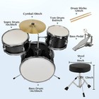 3-piece Kids Drum Set - Sparkle Black  Throne  Pedal  Sticks   Tuning Key
