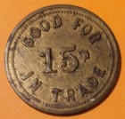 Ny  Bainbridge  Olde Jericho Tavern  Trade Token  Good For 15 Cents  Scarce 