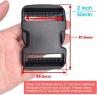  5 Pack 2 Inch Quick Side Release Plastic Buckle Clips Snaps Military Dual