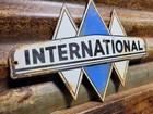 Vintage International Porcelain Sign Highway Tractor Trailer Gas Diesel Truck Co