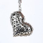 Crystal 3d Keychain With Purple Sparkly Rhinestones Heart Shape Bag Charm