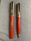 Nos Vintage Wearever Fountain Pen   Mechanical Pencil Set Bright Red In The Box