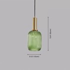 Vintage Green Geometric Glass Pendant Light Hanging Ceiling Lamp In Brass
