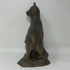 Vintage Brass Bear Sculpture 8  Tall Boho Retro