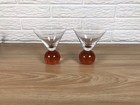2 Cointreau Martini Glasses - Orange Bubble Base - Glows 