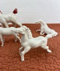 Vintage White Porcelain Miniature Horses Japan And 1940s White Red Horse Lot 6