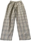 Vtg 60s 70s Japan Made Pleated Plaid Pants 9 10 Gray Beige Straight Leg Classic