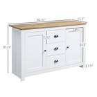 Kitchen Storage Cabinet Sideboard Buffet Server Organizer W  3 Drawers  White