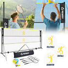 5 1-7 4ft Adjustable Outdoor Volleyball Badminton Set With Poles 17ft Sports Net