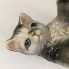 Vintage Playful Gray White Tabby Kitten Cat Ceramic 4  Figure