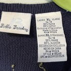 Bobbie Brooks Vintage Navy Embroidered Sequin Floral Sweater Vest Xl Grandmacore