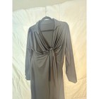 Black Long Sleeve Collared Twist Front Jumpsuit Jogger Pants Women s