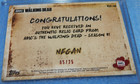 2018 Topps Amc The Walking Dead Season 8 Dean Morgan Negan Relic Card Rc-n 05 25