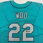 Autographed signed Bryan Woo Seattle Teal Baseball Jersey Jsa Coa