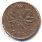 1970 Penny Queen Elizabeth Ii Cent Canada Canadian One Cent Coin  871