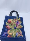 Hand Made Vintage Artisan Hippie Boho Purse Bag Beaded Fruit Flowers Lined