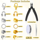 1200 Pcs Jewelry Making Crimp Beads Kit With Tools And Accessories
