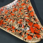 Large Vintage Ceramic Drip Glaze Mcm Ashtray Brown orange Retro 1970s Groovy 12   