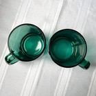 Vintage Libbey Juniper Green Glass Mugs - Set Of 2