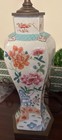 Exquisite Pair Of 19th Century Chinese Export Famille Rose Floral Lamps