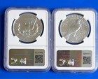 2023 Morgan   Peace Silver Dollar 2 Coins Set Ngc Ms70  Label