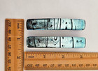 Fused Small Pair silver-black Dichroic Glass Genuine French Hair Barrettes