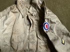 Vintage Korean War Era Us Army  Long Sleeve Khaki Shirt With Patches Med