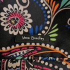 Vera Bradley Travel Cosmetic Bag Black Floral Paisley Nylon Zip Closure Pockets