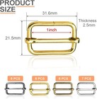 Coobigo 25 Pack 1 Inch Metal Adjustable Slide Buckles Tri-glide