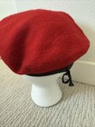 Red Vintage 1970s Bsa Boy Scouts Of America 100  Wool Beret Size S 6 5 8 - 6 3 4