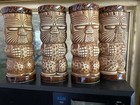 Set  Of 4 Vtg  Hawaii  Tiki Bar Mug Ceramic Cocktail Peanut By Omc japan 7      tall