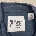 Vintage Silk Short Sleeve Button Shirt Xl 100  Silk Black