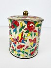 Designed By Daher Butterfly Floral Tea Tin Canister Made In England Vintage Mcm