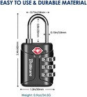 4 Pack Tsa Approved Luggage Locks Combination Travel Padlock  3-digit Waterproof