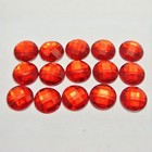 1000 Red Acrylic Rhinestone Flatback Round Gem Beads 12mm Flat Back No Hole