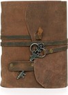Vintage Brown Leather Journal Deckle Edge Paper  Blank Leather Bound Notebook