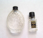 Vintage Two  2  Miniature Perfume Bottles With Embossed Glass - Empty 