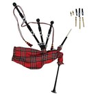 Great Highland Bagpipe     Silver Mounts  Royal Stewart Tartan   Hard Case Include