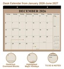 Desk Calendar 2026-18 Months From January 2026 To 11 X 14 Beige