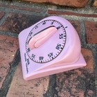 Vintage 1960s Pink Lux Minute Minder Kitchen Timer     Mcm Rocket Knob