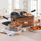 Chef Tested Double Tank Deep Fryer     Dual Temp Control  30-min Timer  4 Colors
