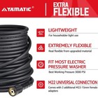Yamatic Super Flexible Pressure Washer Hose 25ft 1 4  M22-14mm   15mm 3200 Psi