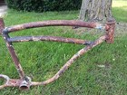 Post War 24 monark Super Deluxe Tank Bike Frame Ballon Tire Vintage  Pig Bike 