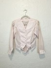 Vintage Blouse Top Farmhouse Prairie Cottagecore Victorian Pink Lace Xs