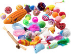 Cat Toys Variety Pack 20 Pieces Kitten Assortment Balls Mice Feather Bulk Bundle
