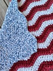 Handmade Crocheted Rag Rug Or Hanging Art  Wave Recycled New 34  By 25  Washable