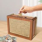 Cash Vault Wooden Savings Box - Wooden Cash Saver Money Box Cash Saver Box