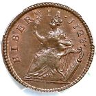 1723 M 4 85-gc 22 R-3 Pcgs Ms 63 Bn Wood s Hibernia Halfpenny Colonial Copper