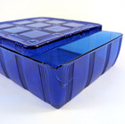 Display Only Square Hazel Atlas Criss Cross Cobalt Blue Large Refrigerator Dish